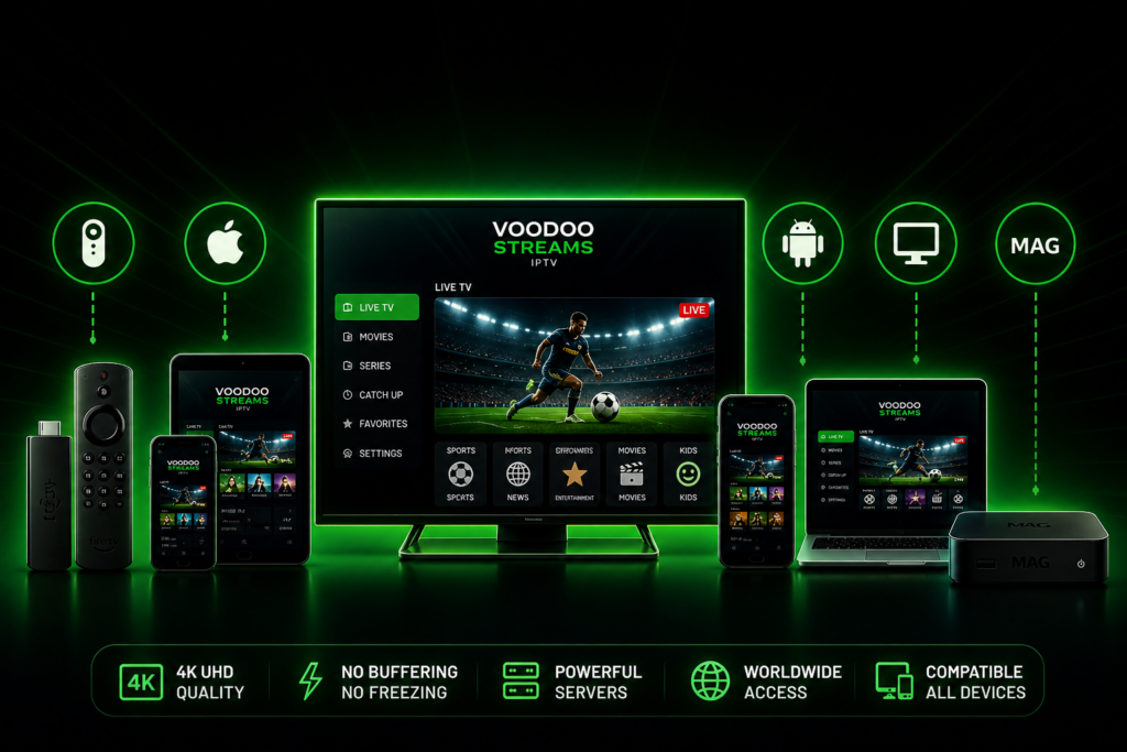 voodoo streams iptv working on all devices smart tv firestick android apple ios mag streaming service